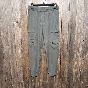 Banana Republic XS Jogger Pants Soft Cargo Pull On Lyocell Olive Green Women's